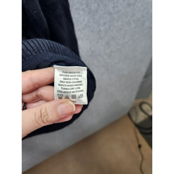 Tricots St Raphael XL Argyle Half-Zip Sweater - Navy & Gray - Picture 3 of 4